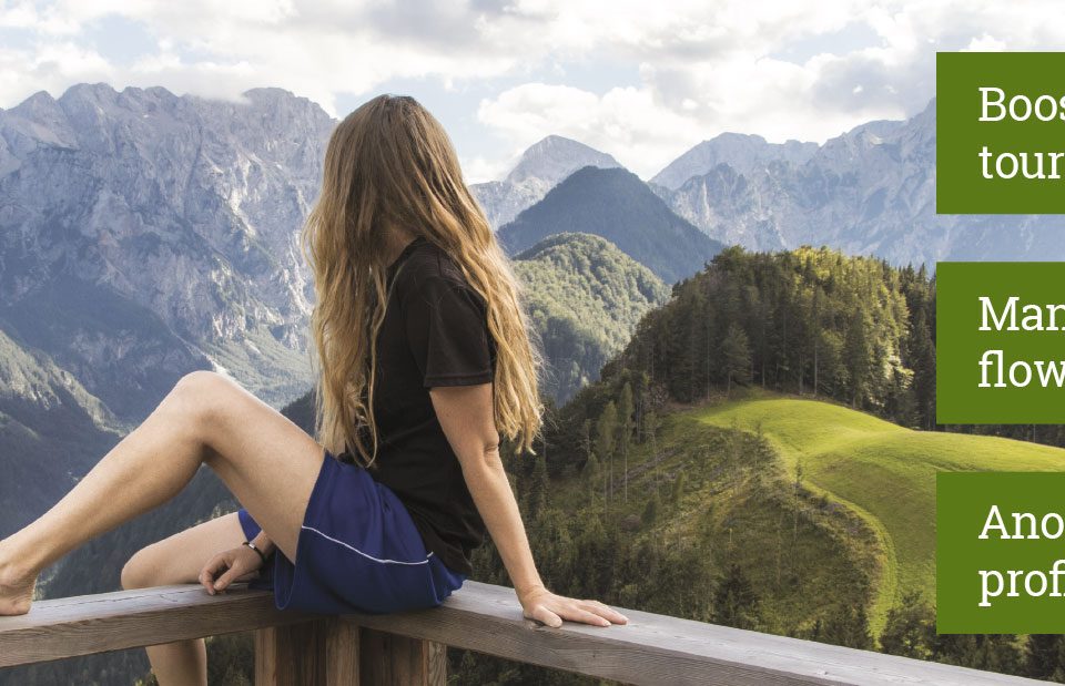Woman looking into the mountains