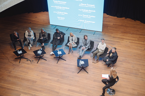 Top view of a meeting at Noordung center