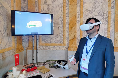 A man using VR glasses