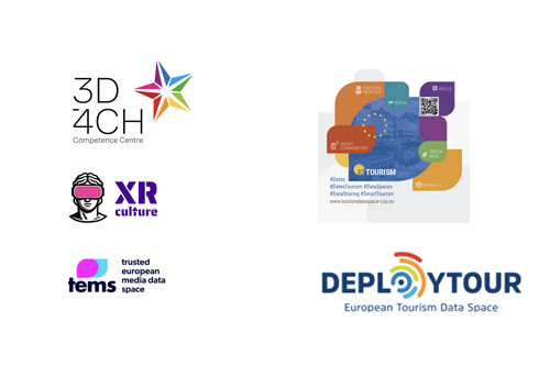 Logos of 3DCH, XR culture, TEMS, Dates and Deploytour projects.